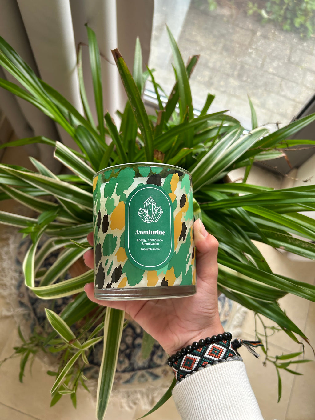 Adventurine candle✨