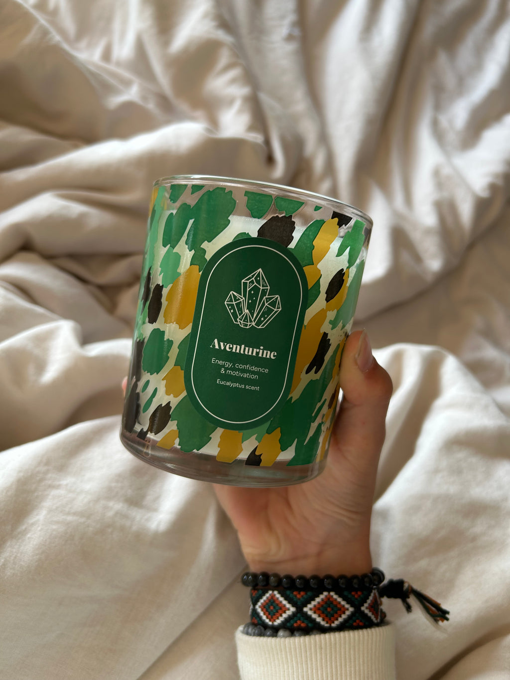 Adventurine candle✨